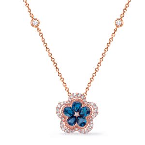 Rose Gold Diamond & Sapphire Necklace Rose Gold Diamond & Sapphire Necklace