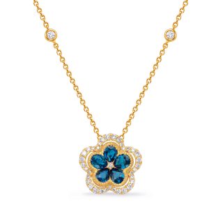 Yellow Gold Diamond & Sapphire Necklace Yellow Gold Diamond & Sapphire Necklace
