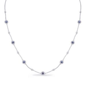 White Gold Sapphire & Diamond Necklace