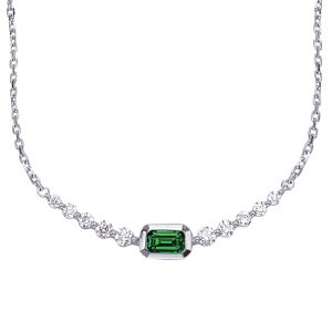 White Gold Emerald & Diamond Necklace White Gold Emerald & Diamond Necklace
