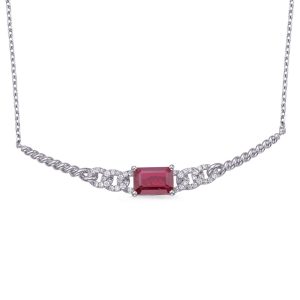 White Gold Ruby & Diamond Necklace White Gold Ruby & Diamond Necklace