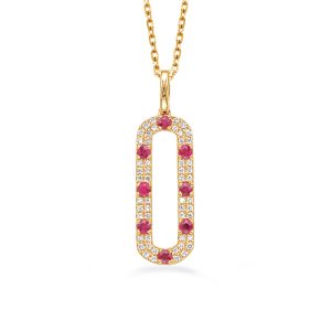 Yellow Gold Diamond & Ruby Necklace Yellow Gold Diamond & Ruby Necklace