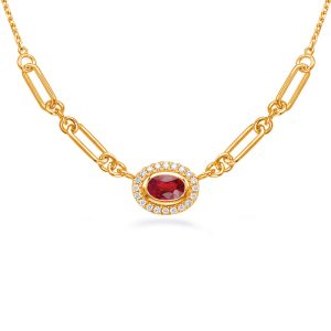Yellow Gold Diamond & Ruby Necklace Yellow Gold Diamond & Ruby Necklace