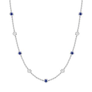 White Gold Sapphire & Diamond Necklace