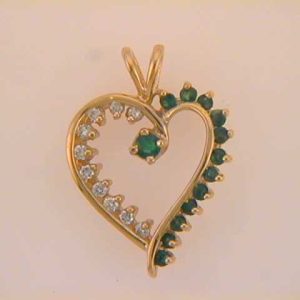 Emerald & Diamond  Heart