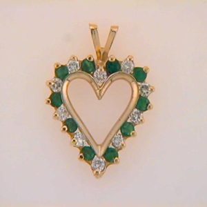 Emerald & Diamond Heart