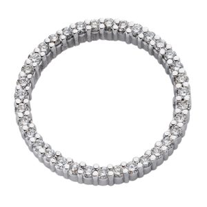 White Gold Circle Pendant. 1 Inch.