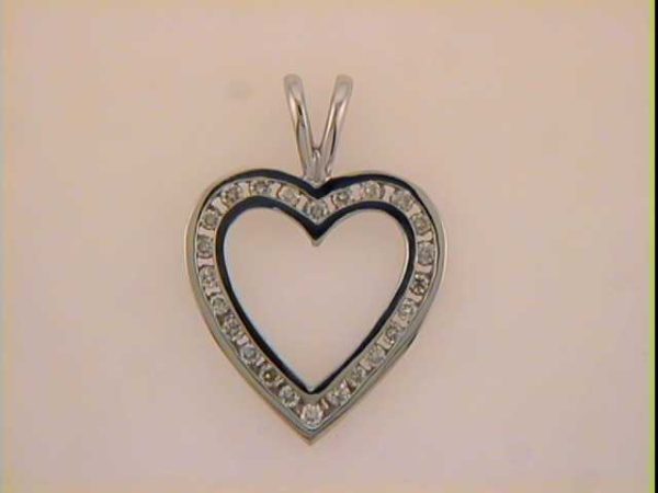 Channel Set White Gold Heart