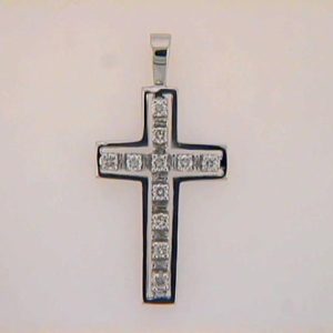 Diamond Cross White Gold