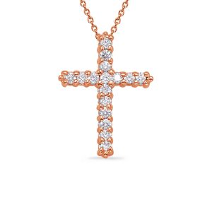 Rose Gold Diamond Cross Pendant