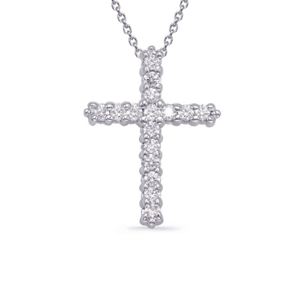 White Gold Diamond Cross Pendant