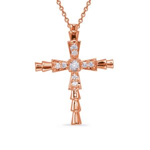 Rose Gold Diamond Cross Pendant