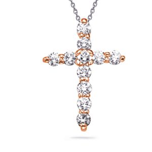 Rose Gold Diamond Cross Pendant