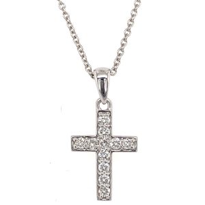 White Gold Diamond Cross Pendant