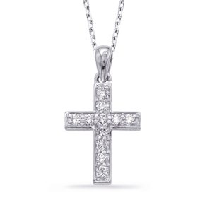 White Gold Diamond Cross Pendant