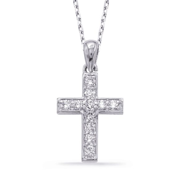 White Gold Diamond Cross Pendant