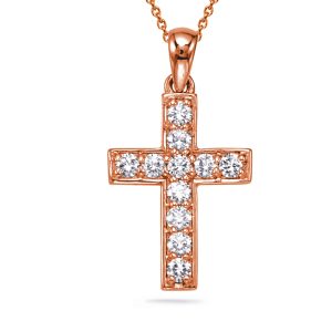 Rose Gold Diamond Cross Pendant Rose Gold Diamond Cross Pendant