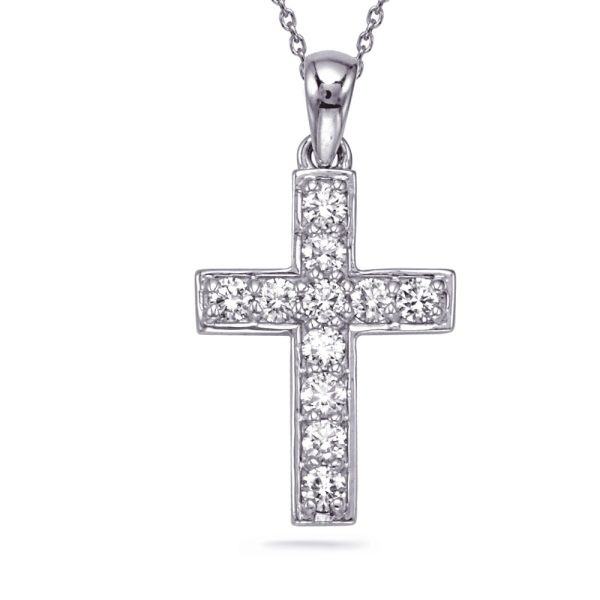 White Gold Diamond Cross Pendant