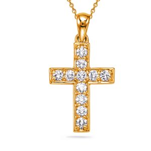 Yellow Gold Diamond Cross Pendant Yellow Gold Diamond Cross Pendant