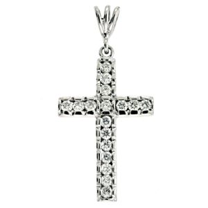 White Gold Diamond Cross
