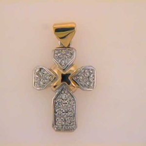Two Tone Diamond Cross