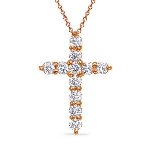 Rose Gold Diamond Cross