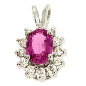 Pink Sapphire & Dia Pendant