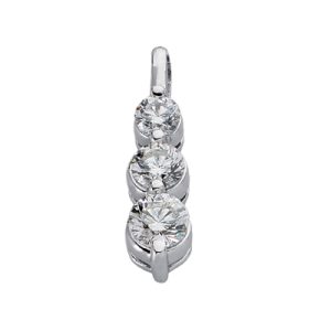 White Gold Three Stone Pendant