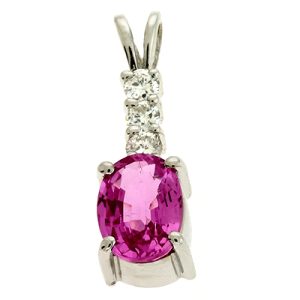Pink Sapphire & Diamond Pendant Pink Sapphire & Diamond Pendant