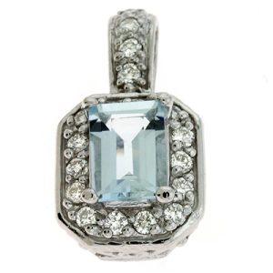 Aquamarine & Diamond Pendant