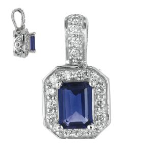 Iolite & Diamond Pendant