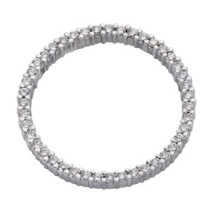 White Gold Circle Pendant 30mm
