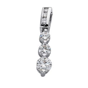 White Gold Three Stone Pendant