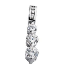 White Gold Three Stone Pendant