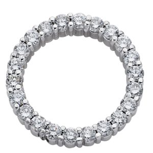 White Gold Circle Diamond Pendant