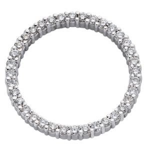 White Gold Circle Diamond Pendant  26mm