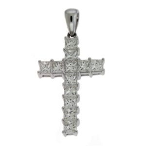 White Gold Diamond Cross Pendant