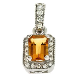 Citrine & Diamond Pendant