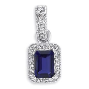 Iolite & Diamond Pendant