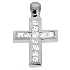 White Gold Cross Charm