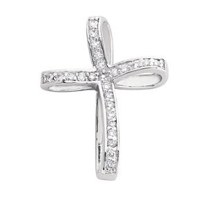 White Gold Diamond Cross