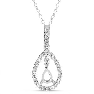 White Gold Semi Mounting Pendant