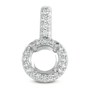 Diamond Pendant For 1.5ct Round Stone