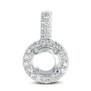 Diamond Pendant For 1ct Round Stone