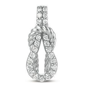 White Gold Rope Love Knot Charm