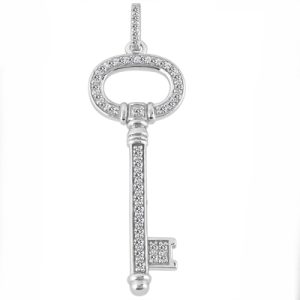 White Gold Key Charm 45mm