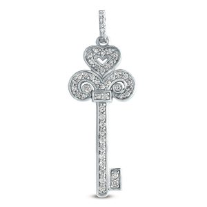 White Gold Key Charm 37mm