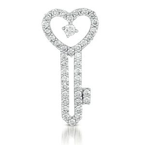 White Gold Key Charm