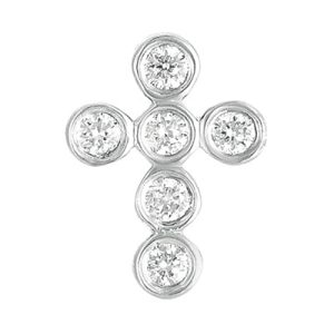 Diamond Cross Pendant 13mm