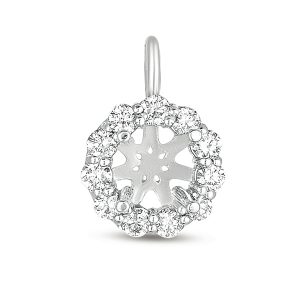 Diamond Halo Pendant For 1.5ct Round